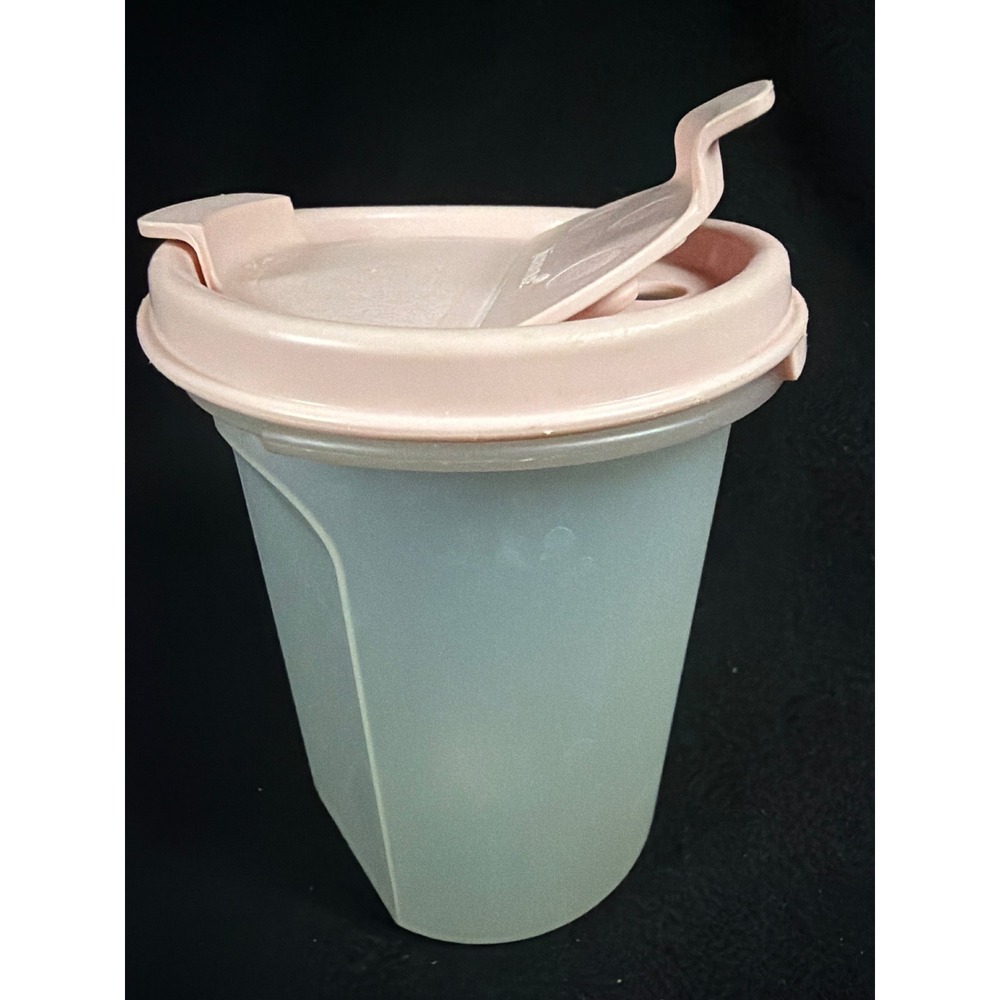 Vintage Tupperware 15oz Shaker Container 1912-5 Pink Lid Frosted 440ml USA